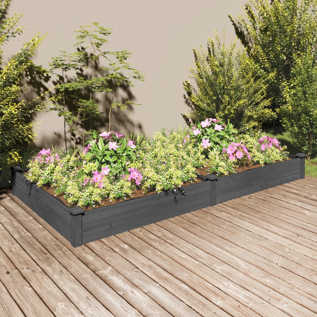 vidaXL Plantenbak verhoogd met voering 120x45x25 cm massief vurenhout