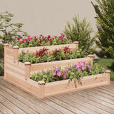 vidaXL Raised Planter with Liner 120x120x56 cm Solid Pinewood