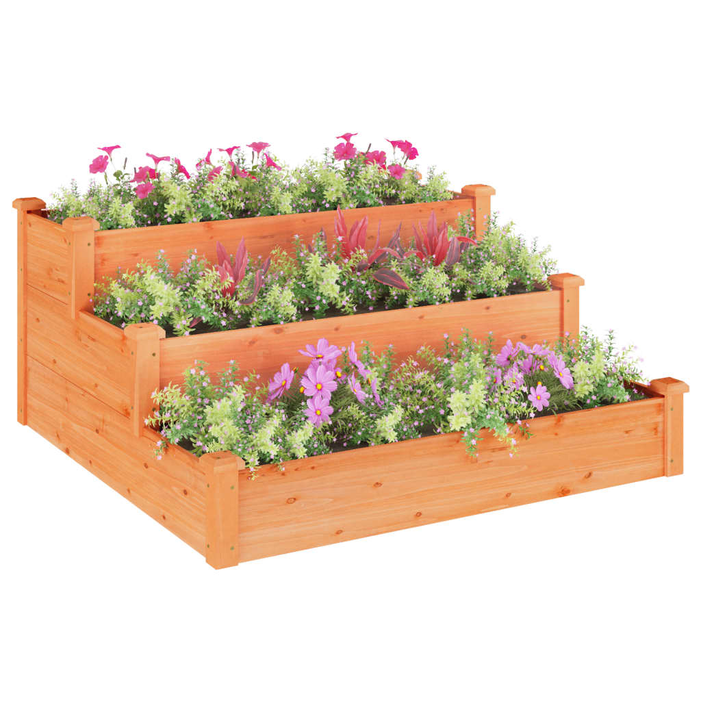 vidaXL Raised Planter with Liner 120x120x56 cm Solid Pinewood