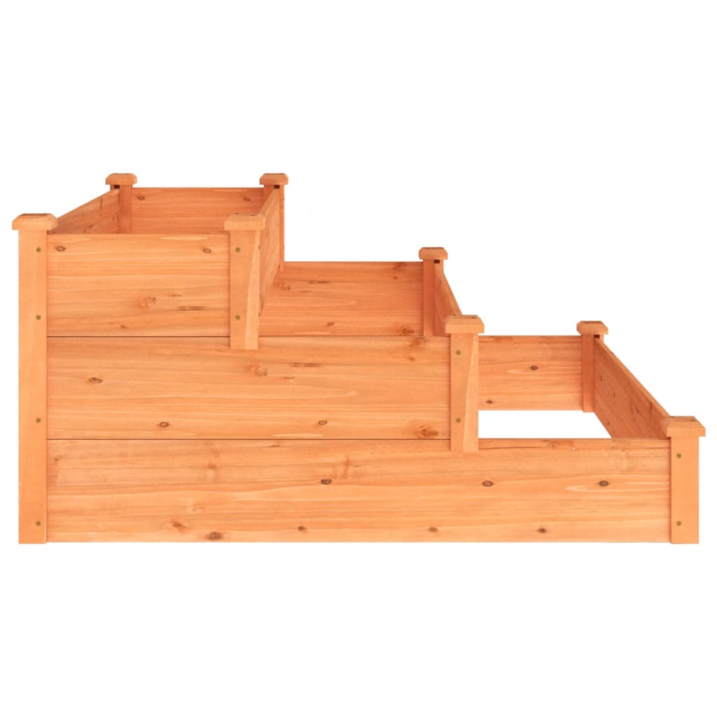 vidaXL Raised Planter with Liner 120x120x56 cm Solid Pinewood