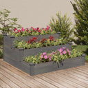 vidaXL Raised Planter with Liner 120x120x56 cm Solid Pinewood