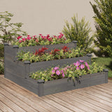vidaXL Raised Planter with Liner 120x120x56 cm Solid Pinewood