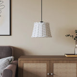 vidaXL Plafondlampenkap Ø15x12 cm wicker wit