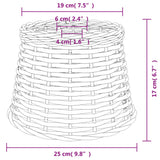 vidaXL Plafondlampenkap Ø15x12 cm wicker wit