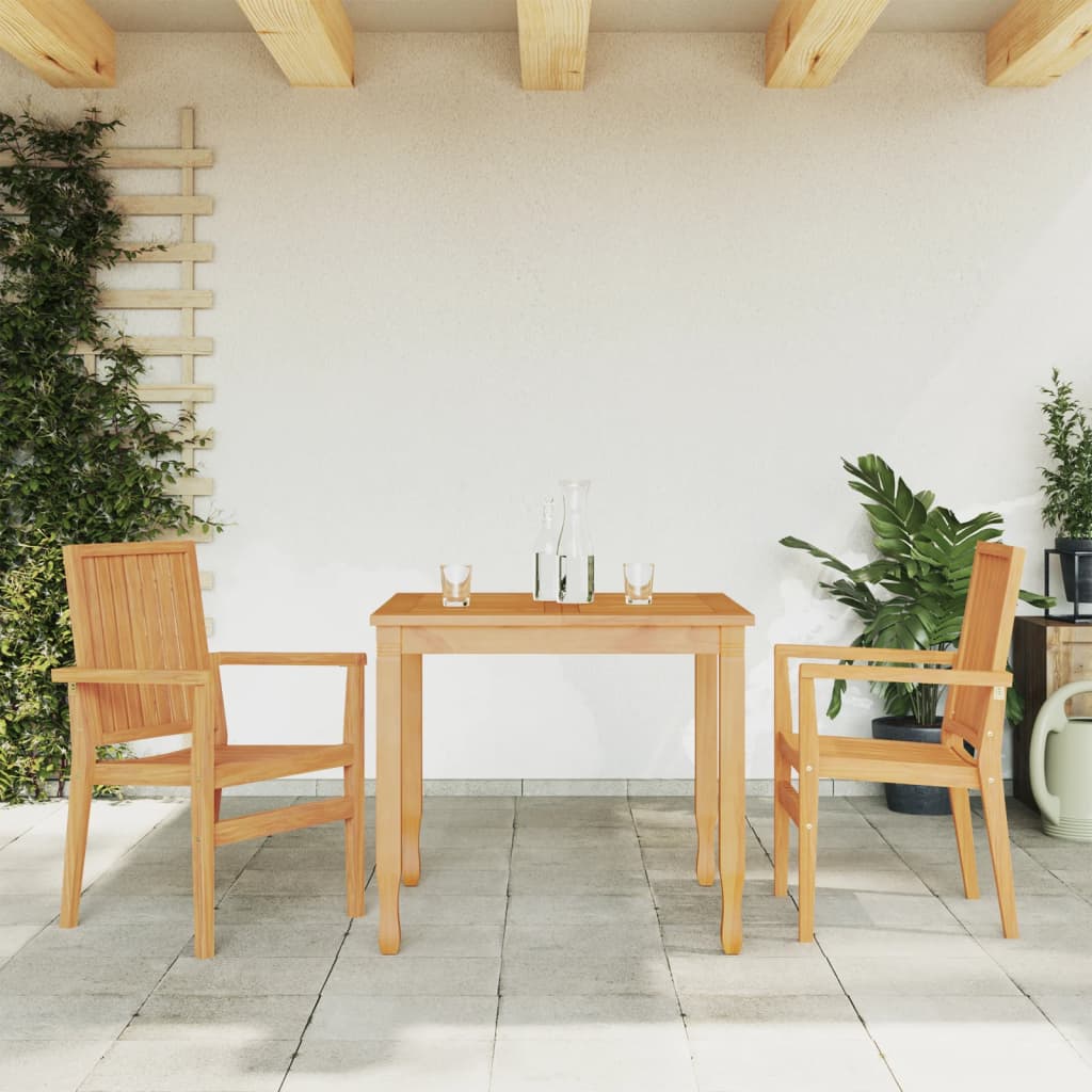 vidaXL Stackable Garden Chairs 4 pcs 56.5x57.5x91 cm Solid Teak Wood