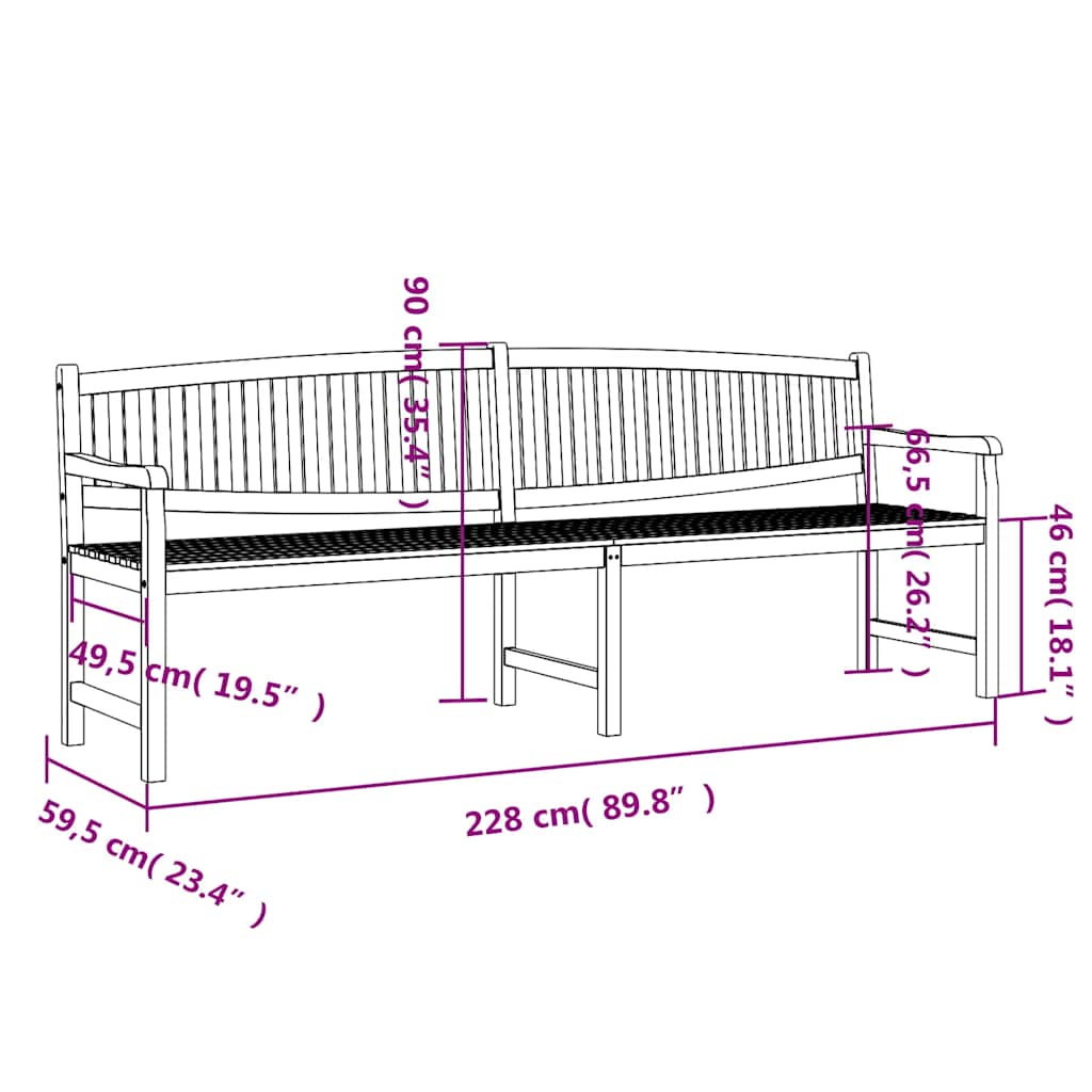 vidaXL Tuinbank 114x59x87 cm massief teakhout