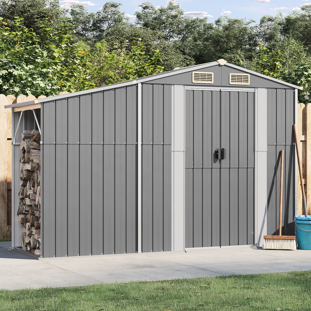 vidaXL Tuinschuur 277x192,5x179 cm gegalvaniseerd staal groen