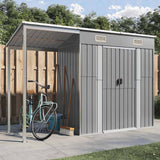 vidaXL Tuinschuur met verlengd dak 277x107x181 cm staal groen