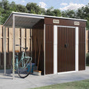 vidaXL Tuinschuur met verlengd dak 277x107x181 cm staal groen