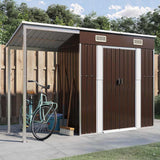 vidaXL Tuinschuur met verlengd dak 277x107x181 cm staal groen