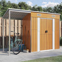 vidaXL Tuinschuur met verlengd dak 277x107x181 cm staal groen