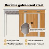 vidaXL Tuinschuur met verlengd dak 277x107x181 cm staal groen