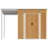 vidaXL Tuinschuur met verlengd dak 277x107x181 cm staal groen