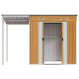vidaXL Tuinschuur met verlengd dak 277x107x181 cm staal groen
