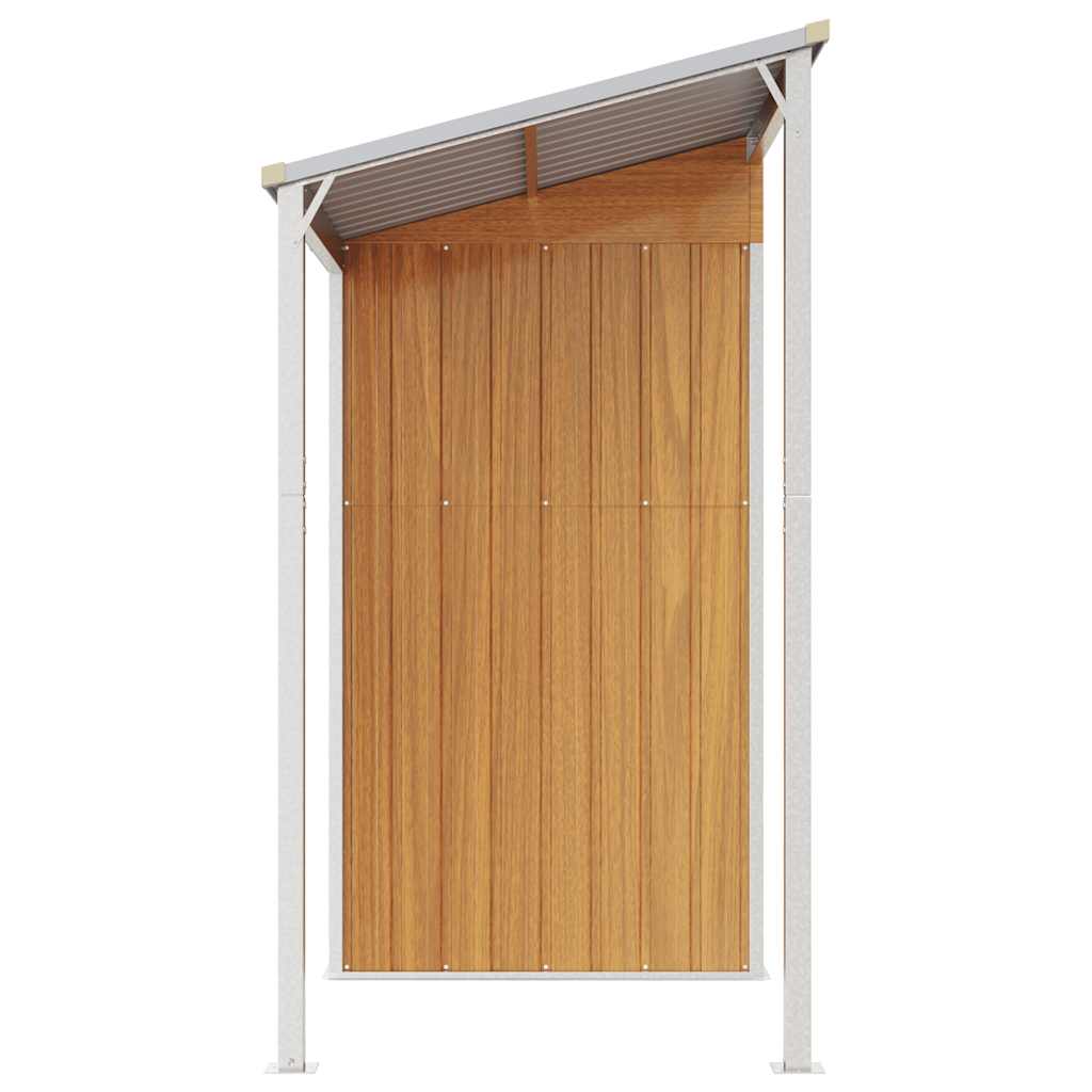 vidaXL Tuinschuur met verlengd dak 277x107x181 cm staal groen