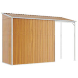 vidaXL Tuinschuur met verlengd dak 277x107x181 cm staal groen