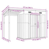 vidaXL Tuinschuur met verlengd dak 277x107x181 cm staal groen