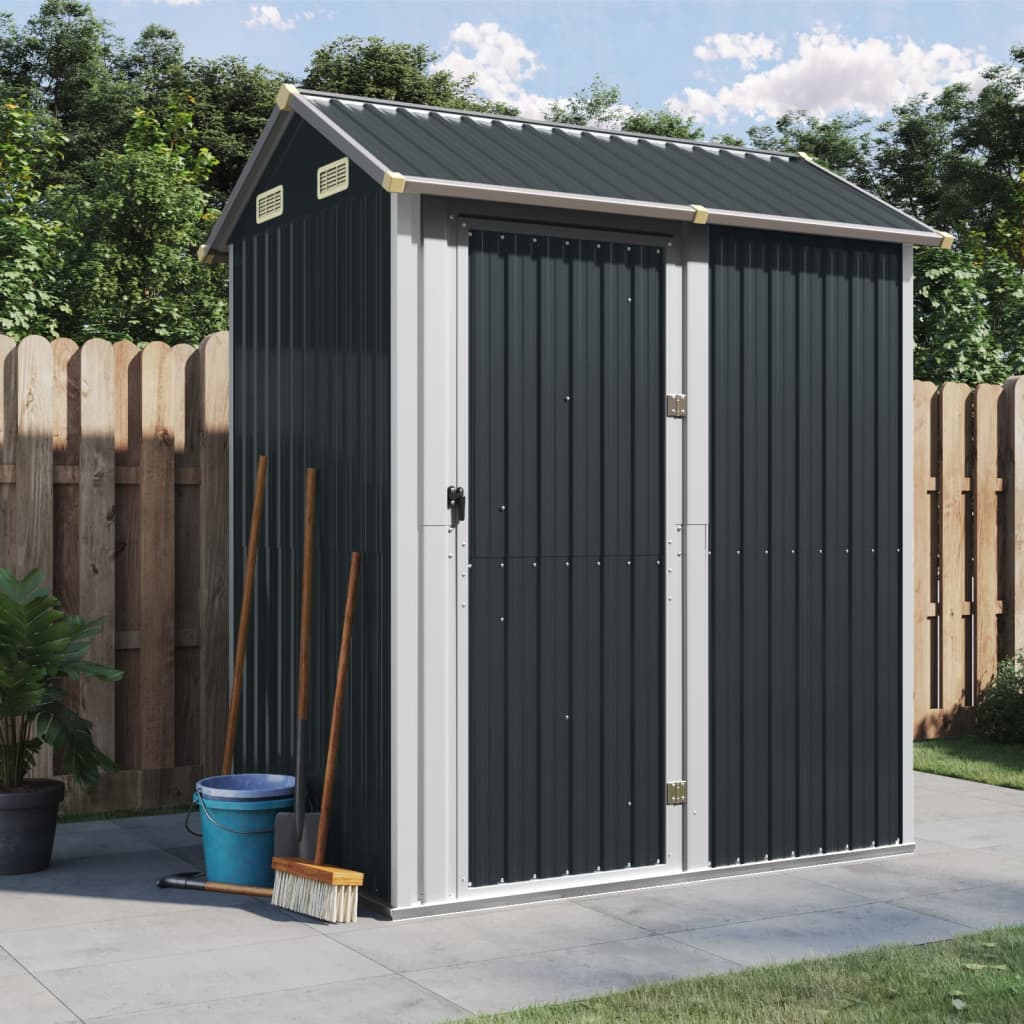 vidaXL Tuinhuis Lichtgrijs 192x152,5x237 cm Gegalvaniseerd Staal