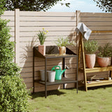 vidaXL Plantenstandaard 56,5x54,5x100 cm verzinkt staal antracietkleur