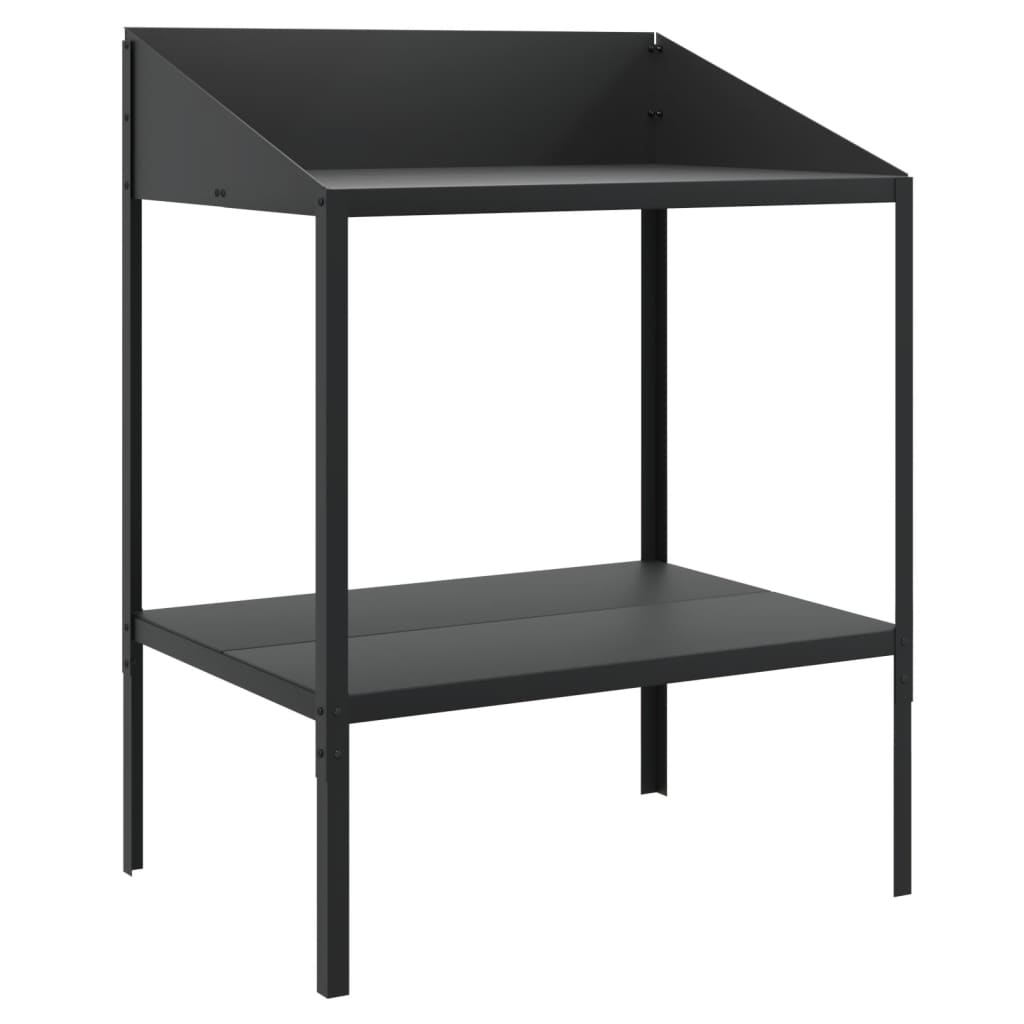 vidaXL Plantenstandaard 56,5x54,5x100 cm verzinkt staal antracietkleur