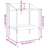 vidaXL Plantenstandaard 56,5x54,5x100 cm verzinkt staal antracietkleur