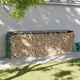 vidaXL Haardhoutopslag 40x45x170 cm gegalvaniseerd staal groen