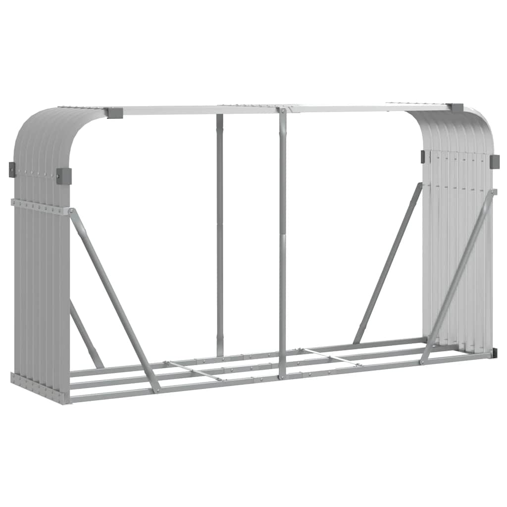 vidaXL Haardhoutopslag 40x45x170 cm gegalvaniseerd staal groen