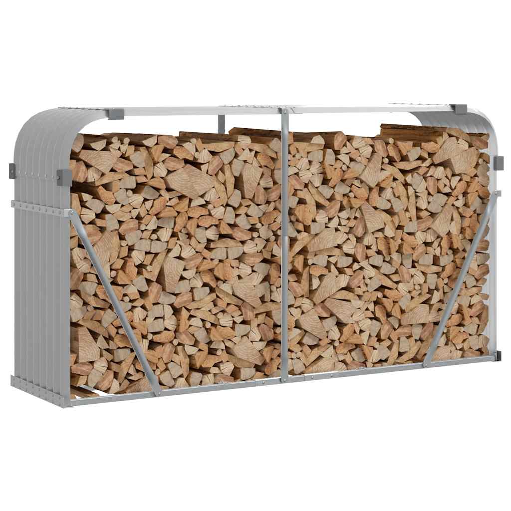 vidaXL Haardhoutopslag 40x45x170 cm gegalvaniseerd staal groen