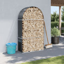 vidaXL Haardhoutopslag 40x45x170 cm gegalvaniseerd staal groen