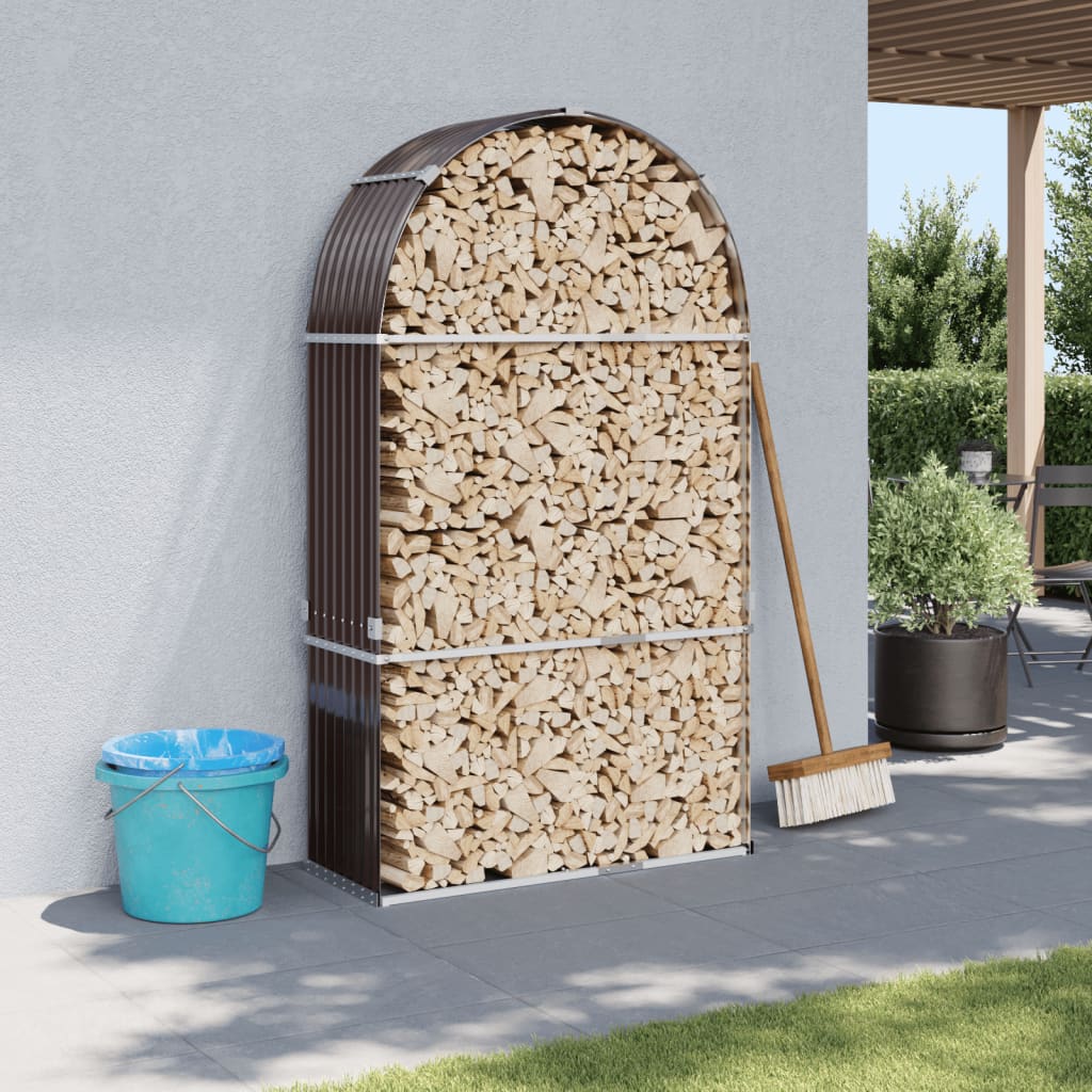 vidaXL Haardhoutopslag 40x45x170 cm gegalvaniseerd staal groen