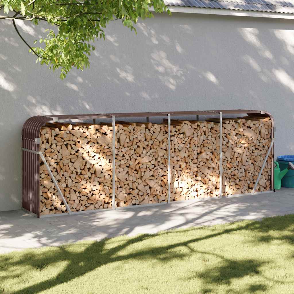 vidaXL Haardhoutopslag 40x45x170 cm gegalvaniseerd staal groen