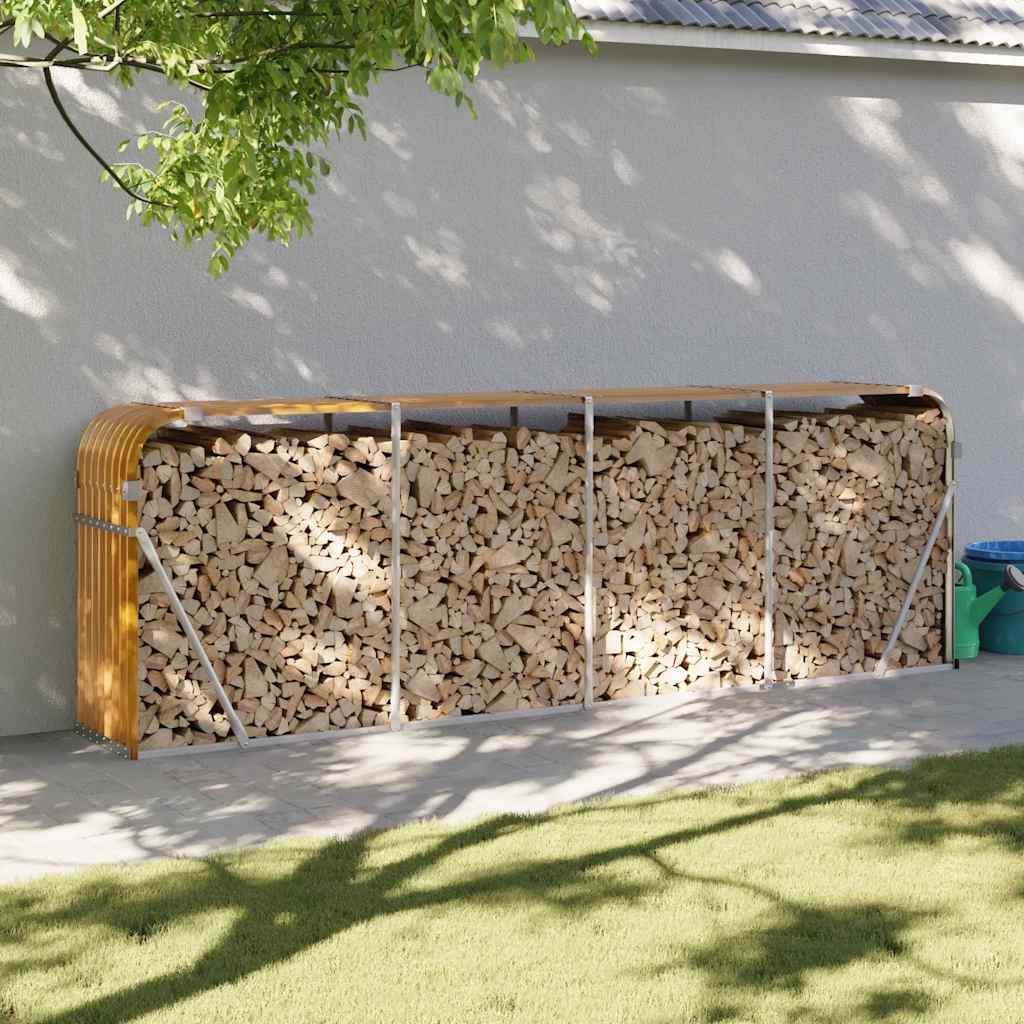 vidaXL Haardhoutopslag 40x45x170 cm gegalvaniseerd staal groen