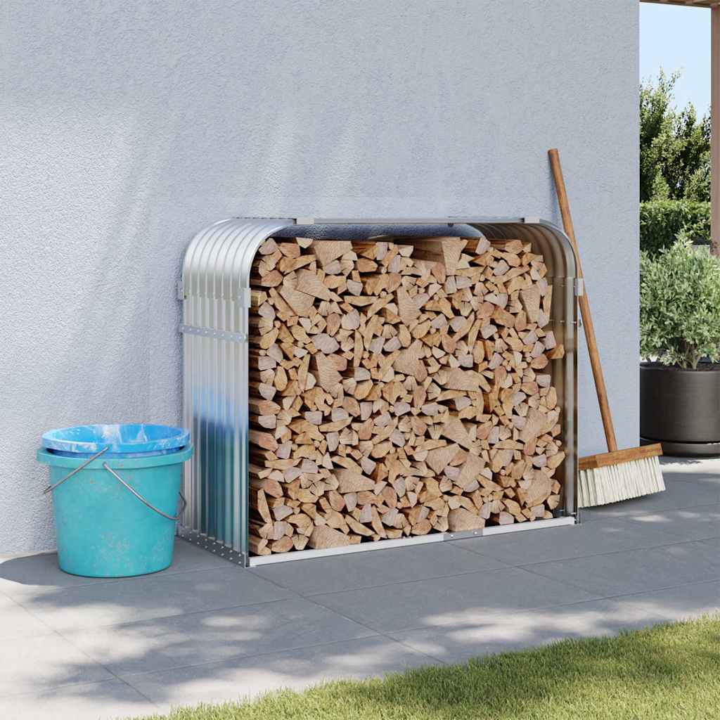 vidaXL Haardhoutopslag 40x45x170 cm gegalvaniseerd staal groen