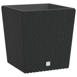 vidaXL Planter with removable pot rattan-look 21/32 L PP brown