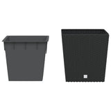 vidaXL Planter with removable pot rattan-look 21/32 L PP brown