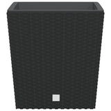 vidaXL Planter with removable pot rattan-look 21/32 L PP brown