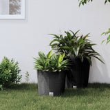vidaXL Plantenbak met uitneembare bak rattan-look 15/15,3 L PP wit