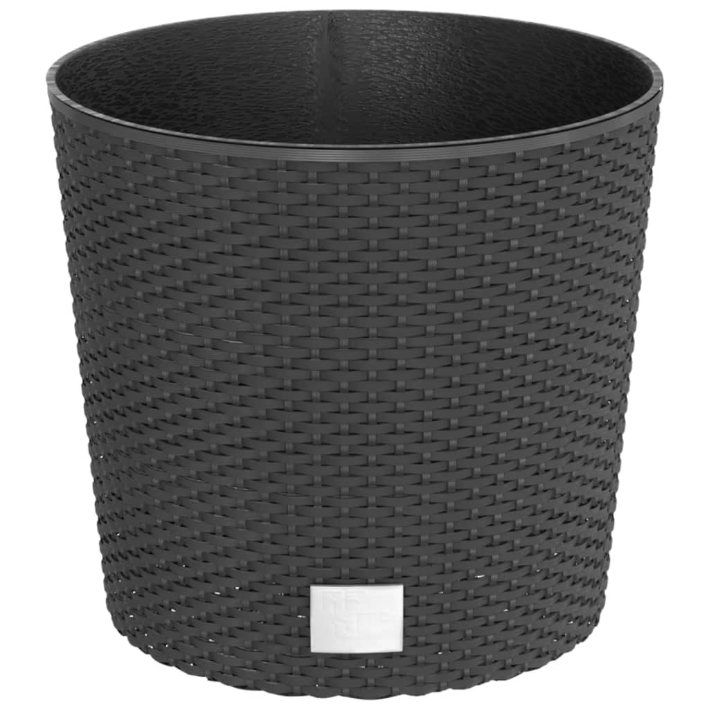vidaXL Plantenbak met uitneembare bak rattan-look 15/15,3 L PP wit