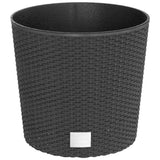 vidaXL Plantenbak met uitneembare bak rattan-look 15/15,3 L PP wit