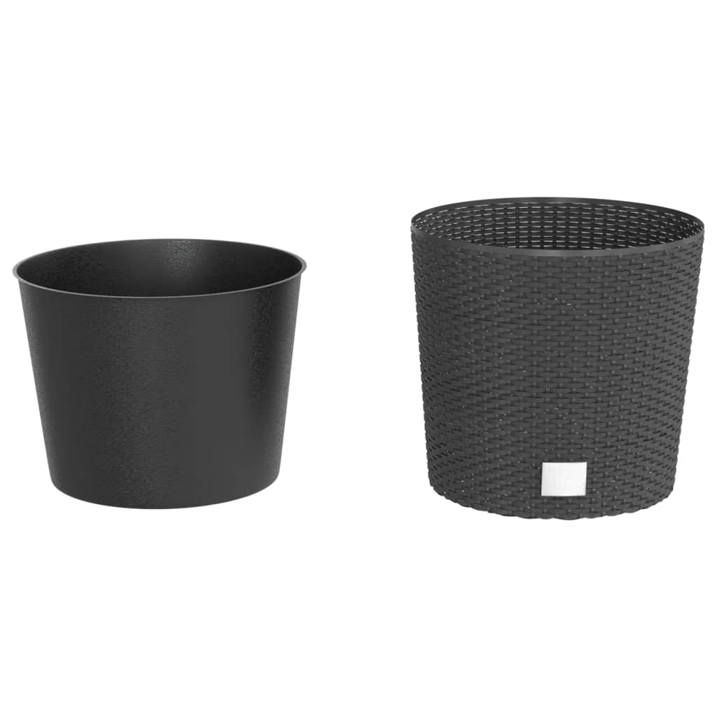 vidaXL Plantenbak met uitneembare bak rattan-look 15/15,3 L PP wit