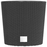 vidaXL Plantenbak met uitneembare bak rattan-look 15/15,3 L PP wit