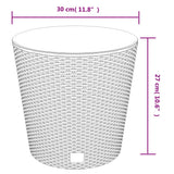 vidaXL Plantenbak met uitneembare bak rattan-look 15/15,3 L PP wit