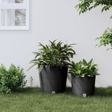 vidaXL Plantenbak met uitneembare bak rattan-look 15/15,3 L PP wit