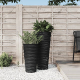vidaXL Plantenbak met uitneembare bak geribbeld 18/45 L PP antraciet