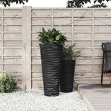 vidaXL Plantenbak met uitneembare bak geribbeld 18/45 L PP antraciet