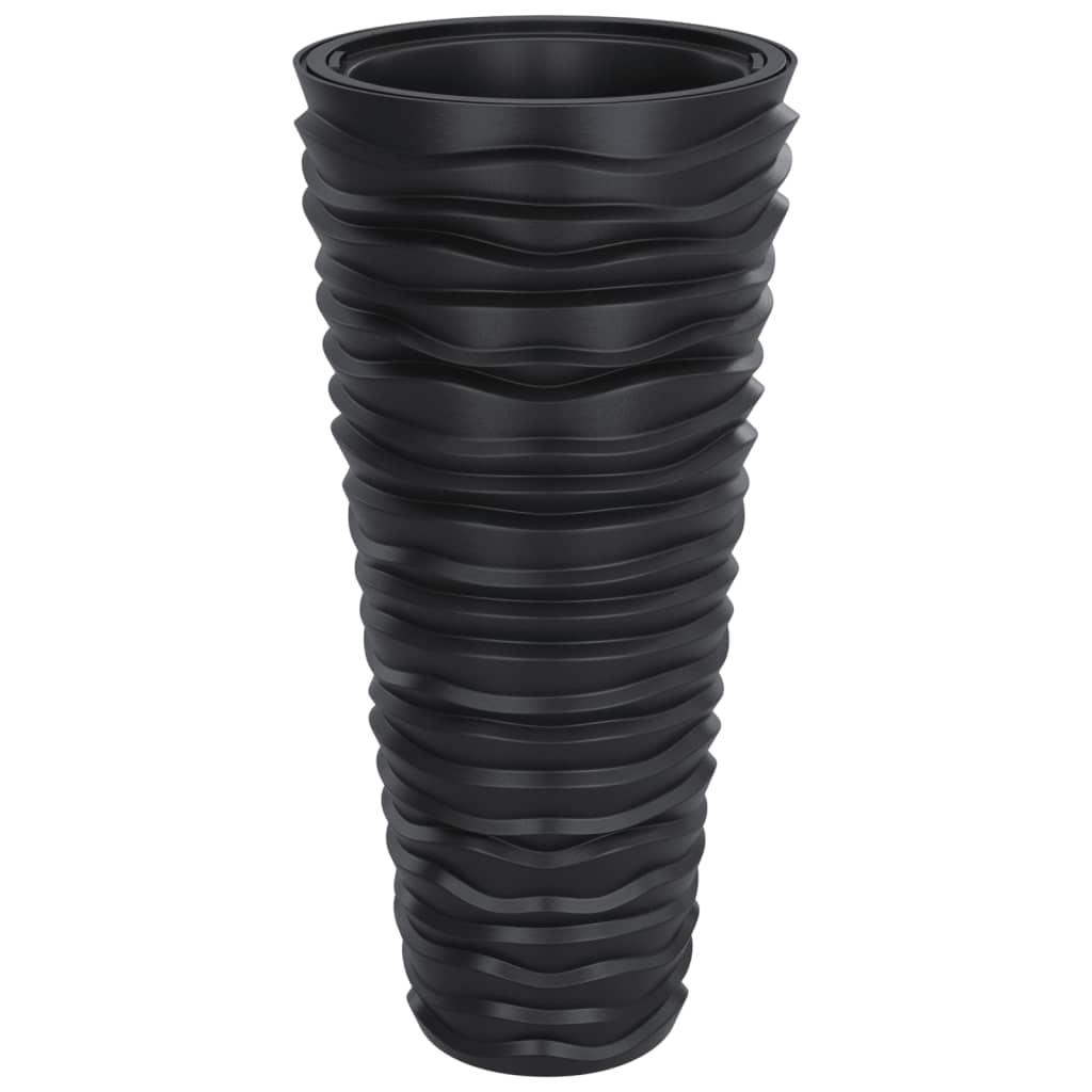 vidaXL Plantenbak met uitneembare bak geribbeld 18/45 L PP antraciet