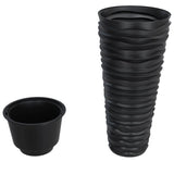 vidaXL Plantenbak met uitneembare bak geribbeld 18/45 L PP antraciet