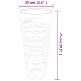 vidaXL Plantenbak met uitneembare bak geribbeld 18/45 L PP antraciet