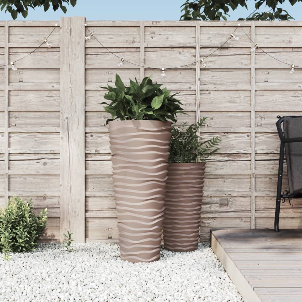 vidaXL Plantenbak met uitneembare bak geribbeld 18/45 L PP antraciet
