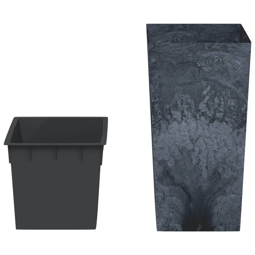 vidaXL Plantenbak met uitneembare bak beton-look 21/49 L PP antraciet